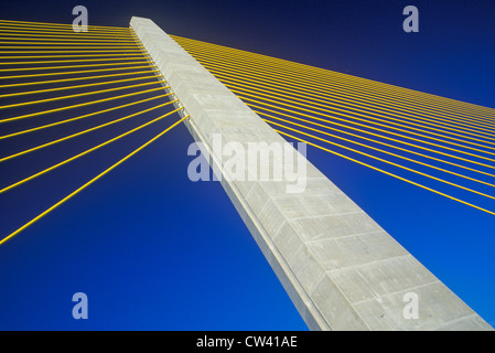 Tampa Sunshine Skyway Bridge, world's longest cable-stayed concrete bridge, Tampa Bay, Florida Stock Photo