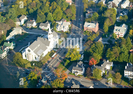 Main Street in the town of Saco, Maine Stock Photo