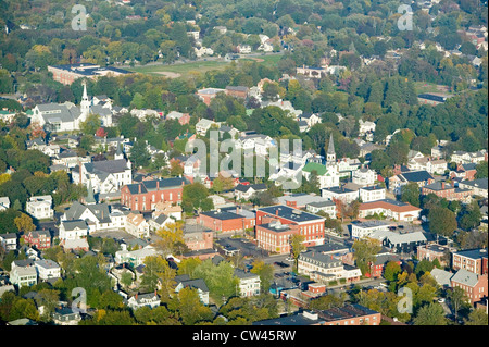 Main Street in the town of Saco, Maine Stock Photo