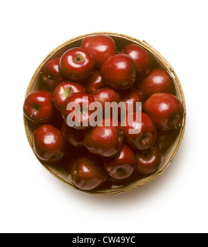 Bushel basket of Red Delicious apples isolated on white background Stock Photo