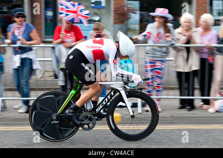 London2012 Men's Olympic Time-trial.  Michael Albasini Stock Photo