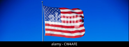 American flag waving in wind Stock Photo