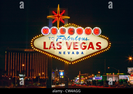 Welcome to Las Vegas Neon Sign - Nevada USA Colorful Panorama