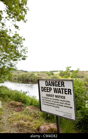 Danger Deep Water sign Stock Photo