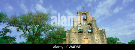 San Juan Mission National Park with close up of San Juan Mission Espada, San Antonio, TX Stock Photo