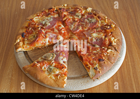 Aldi supermarket pepperoni pizza Stock Photo