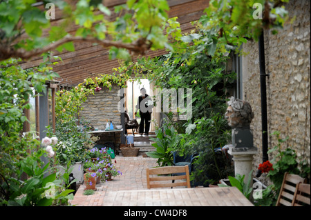 A lean to conservatory with a grape vine UK Stock Photo