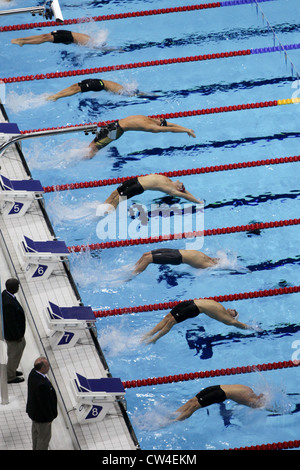 SWIMMING ACTION FROM THE AQUATICS CENTRE AT THE LONDON 2012 OLYMPIC GAMES Stock Photo