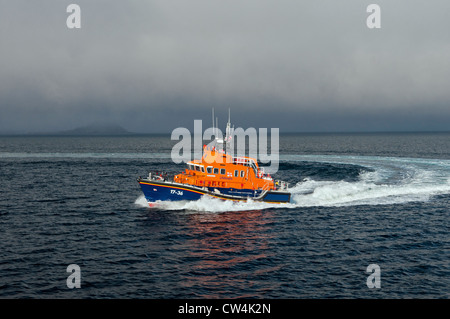 RNLI Lifeboat Ivan Ellen undergoing sea trials off Penzance Cornwall after engine work Stock Photo