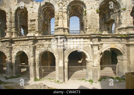 Exterior of the Arena of Arles, from ancient Roman times, can hold 24,000 spectators, Arles, France Stock Photo