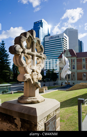 Perth Western Australia - The Westminster Cross at St Georges Cathedral in Perth, Western Australia. Stock Photo