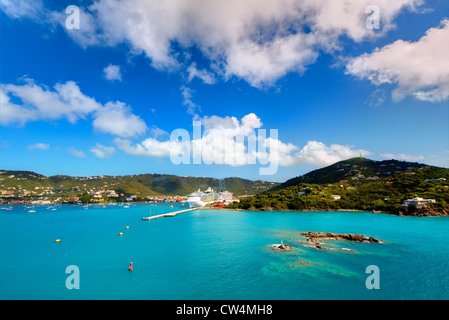 Coast of Charlotte Amalie in St. Thomas, U.S. Virgin Islands. Stock Photo