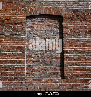 Bricked-up window. Stock Photo