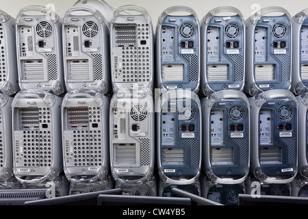 Outdated corporate computer equipment slated for recycling. Stock Photo