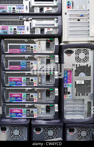 Outdated corporate computer equipment slated for recycling. Stock Photo