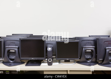 Outdated computer monitors slated for recycling. Stock Photo