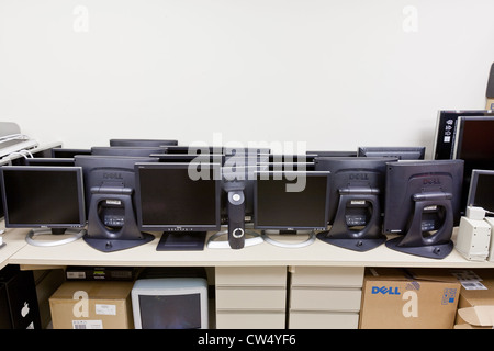Outdated computer monitors slated for recycling. Stock Photo