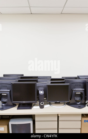 Outdated computer monitors slated for recycling. Stock Photo