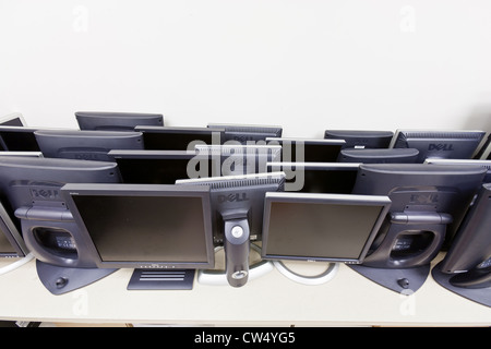 Outdated computer monitors slated for recycling. Stock Photo