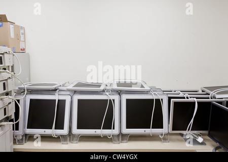 Outdated computer monitors slated for recycling. Stock Photo