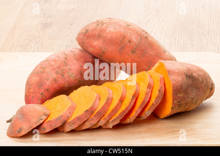 Sliced sweet potato - studio shot Stock Photo