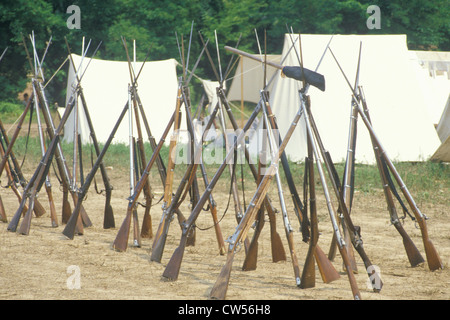 Historical reenactment of the Battle of Manassas, marking the beginning of the Civil War, Virginia Stock Photo