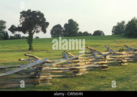 Split rail fence Appomattox Courthouse Historic National Park, Virginia Stock Photo