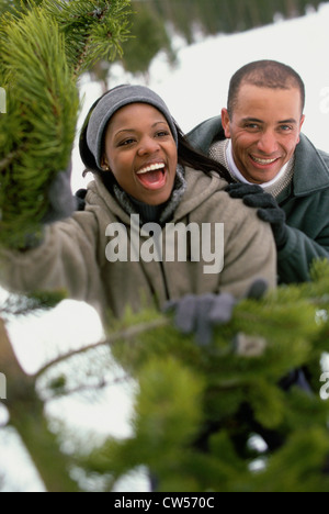 Close-up of a young couple smiling Stock Photo