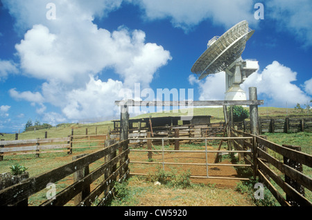 COMSAT satellite dish at Paumalu Satellite Communications at Sunset Beach, Oahu, HI Stock Photo