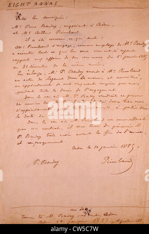 Handwritten letter by Arthur Rimbaud Stock Photo - Alamy