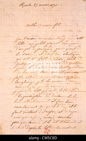Handwritten letter sent to Arthur Rimbaud Stock Photo - Alamy