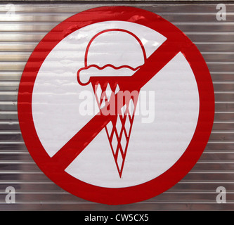 Moscow - sign ice cream banned Stock Photo