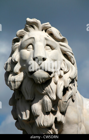 South Bank Lion statue by Westminster Bridge, South Bank, London, UK Stock Photo