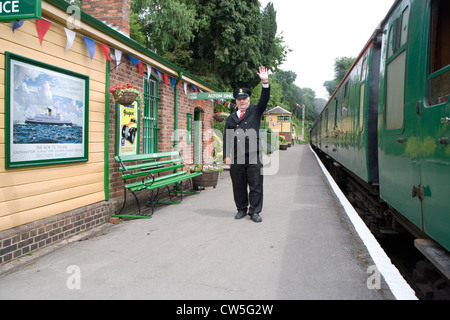 East Hants Railway / Watercress Line: station master Stock Photo