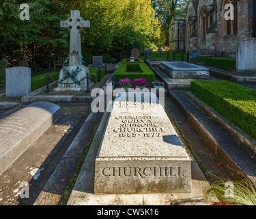 Churchill's Grave, Bladon Stock Photo