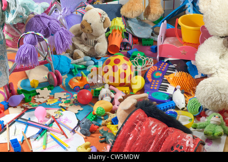 Messy kids room with toys and other accessories Stock Photo