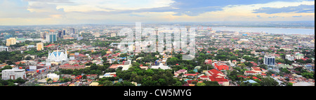 Panorama of Cebu city. Cebu is the Philippines second most significant metropolitan centre and main domestic shipping port. Stock Photo