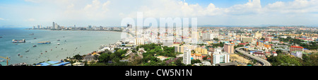 Skyline of Pattaya from the view point. aerial view Stock Photo