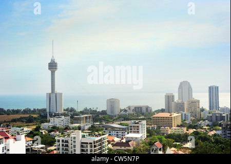 Skyline of Pattaya from the view point. aerial view Stock Photo