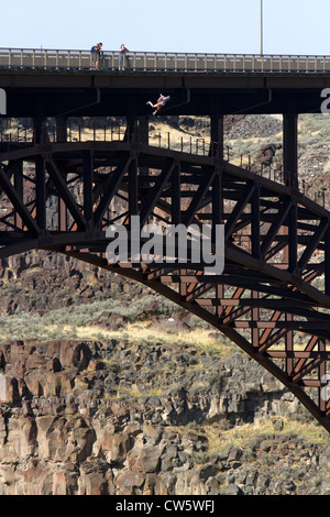 Base Jumping Off The Perrine Bridge Near Twin Falls ID Stock Photo - Alamy