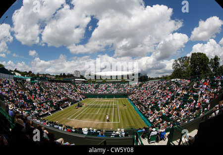 Wideangle view from above of Show Court 2 at Wimbledon Stock Photo