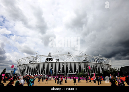 Olympic Village and Stadium during the London 2012 Olympic games Stock Photo