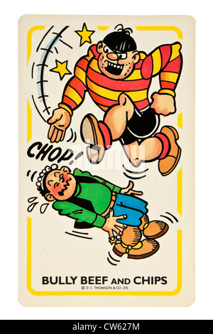 'Bully Beef and Chips' card from the Dandy Card Game by D.C. Thomson & Co Ltd Stock Photo