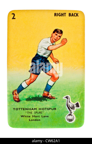 Tottenham Hotspur right-back card from vintage 1950's Goal! card game (Pepys Series) by Castell Brothers, London Stock Photo