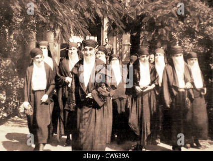 Women's demonstration at Port-Said (1922) Stock Photo