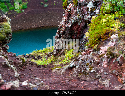 Kerid crater lake, South Iceland Stock Photo
