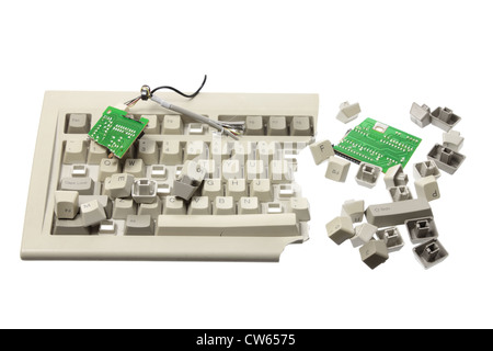 Broken Computer Keyboard Stock Photo