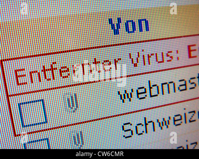 A viruses-contaminated e-mail Stock Photo