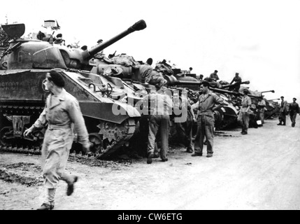 French Second Armored Division prepare to fight again in England, Summer 1944 Stock Photo
