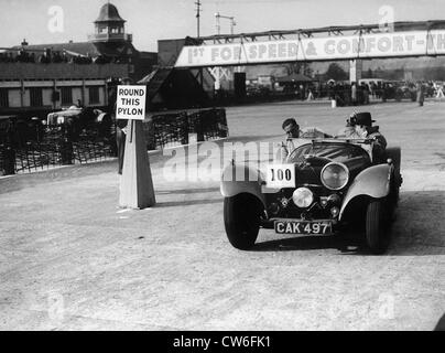 1938 SS 100 in Junior Car club event at Brooklands 25th March 1939. Stock Photo